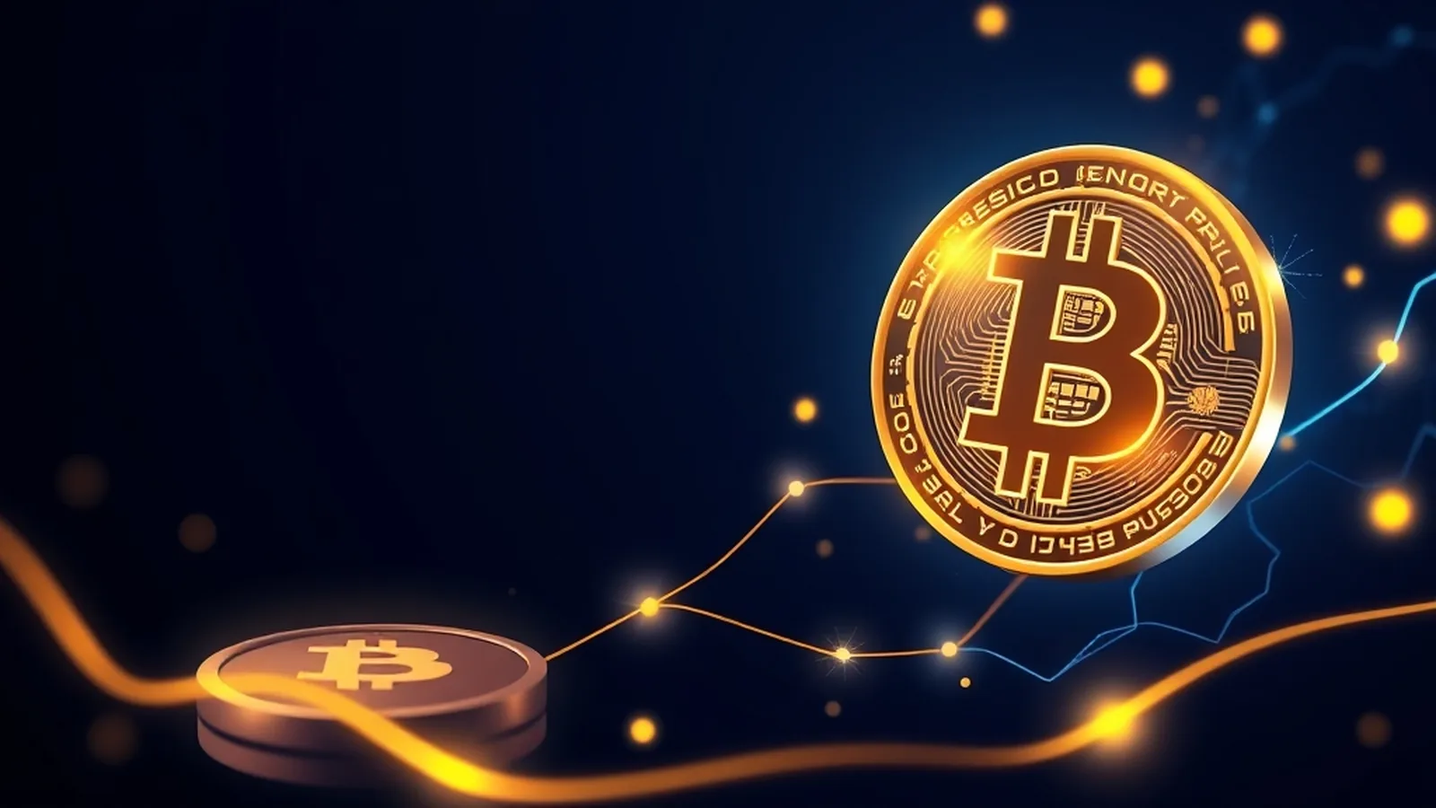 como vender bitcoin: ilustracao conceitual com elementos de criptomoedas em fundo escuro
